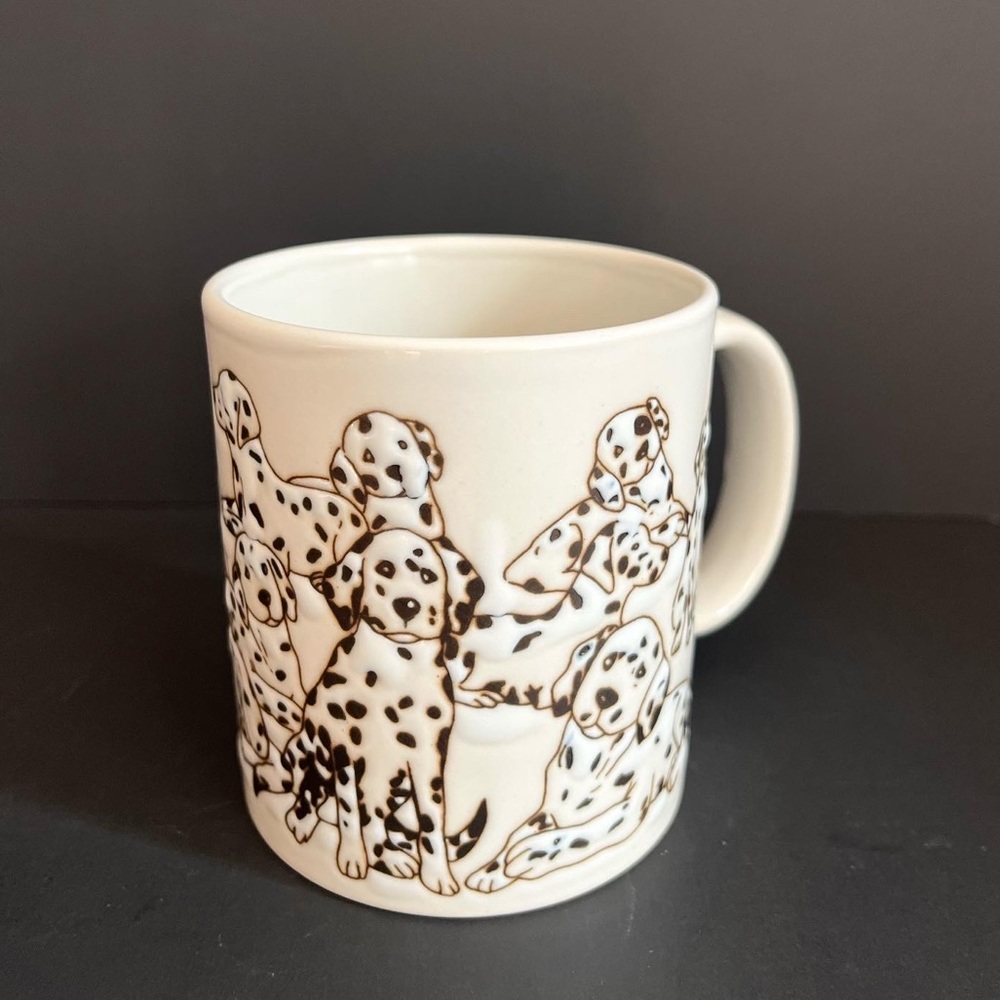 Vintage Otagiri Dalmation Dog Embossed Mug Cup Angela Ackrman Made in Japan